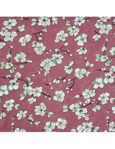 Tissu viscose Sakura - Bois de rose