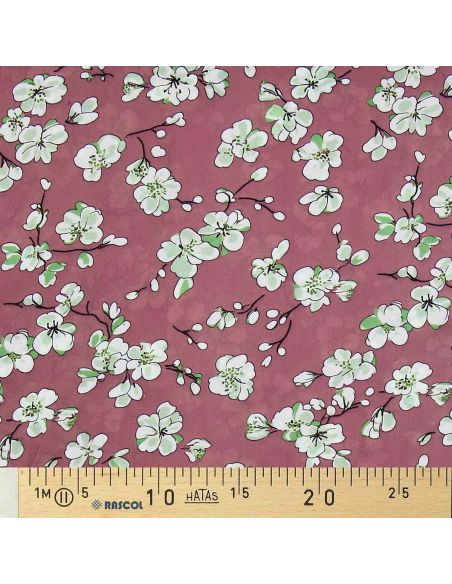 Tissu viscose Sakura - Bois de rose
