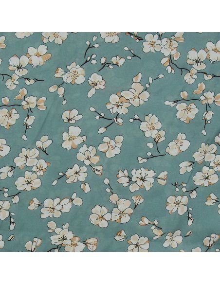 Tissu viscose Sakura - Vert de gris