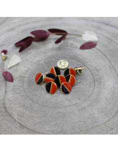 Wink Black Button - Tangerine