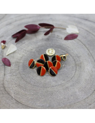 Wink Black Button - Tangerine
