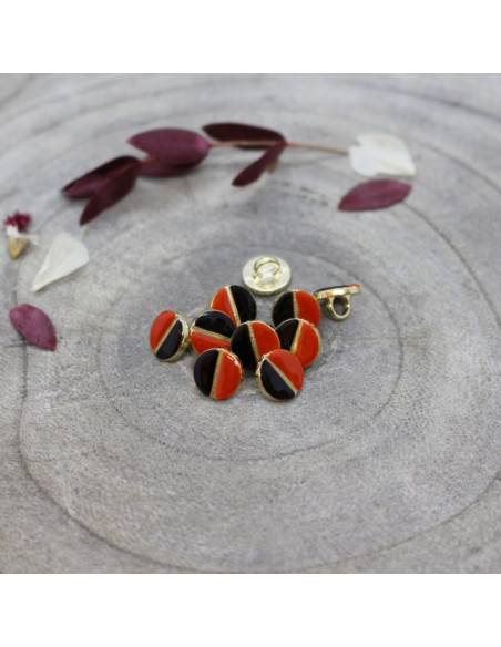 Wink Black Button - Tangerine