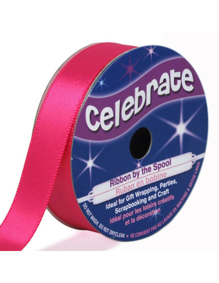 Celebrate fuchsia satin ribbon - 13 mm x 6 meters