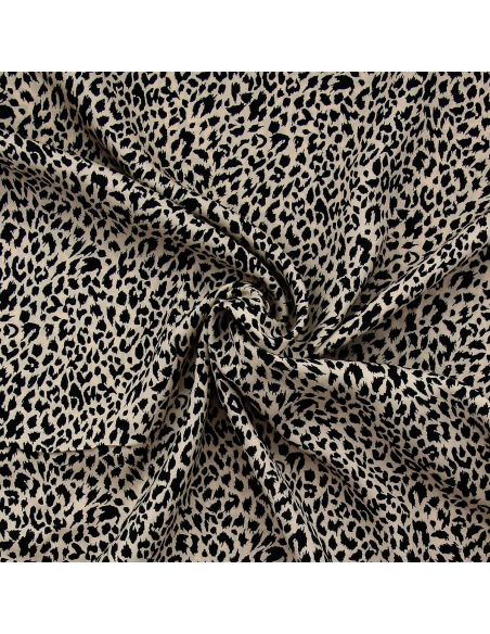 Tissu viscose Félin - Beige