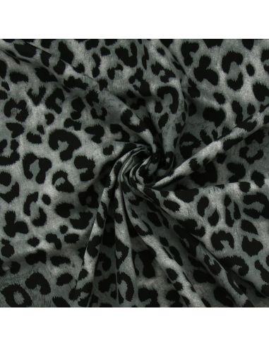 Tissu viscose Léopard - Gris