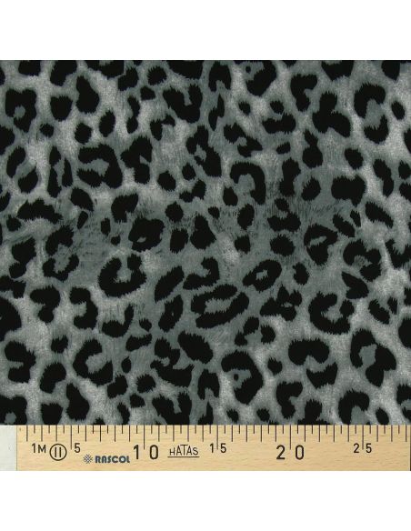 Tissu viscose Léopard - Gris