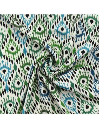 Tissu viscose Paon - Vert