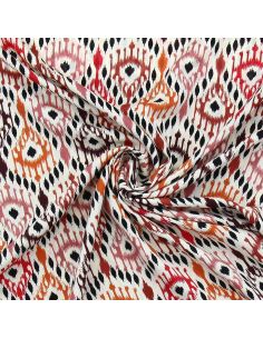 Tissu viscose Paon - Rouge