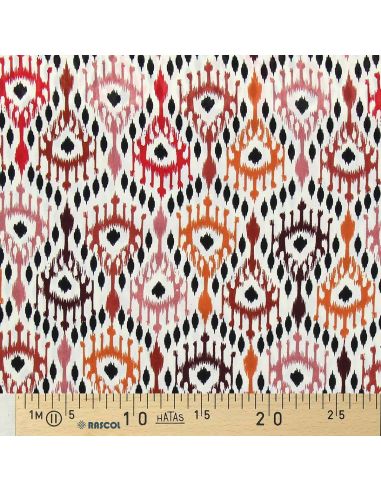 Tissu viscose Paon - Rouge