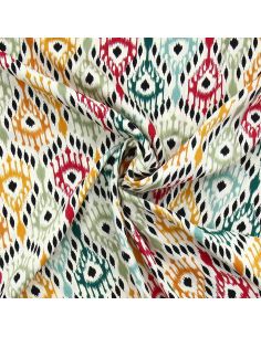 Tissu viscose Paon - Orange