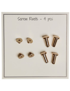 Set of 4 screw-in metal rivets 8.2 x 14 mm - Gold