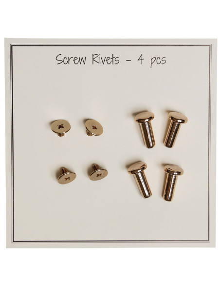 Set of 4 screw-in metal rivets 8.2 x 14 mm - Gold