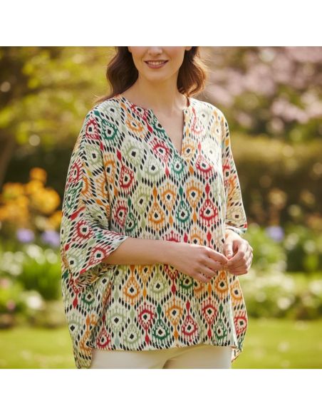 Tissu viscose Paon - Orange