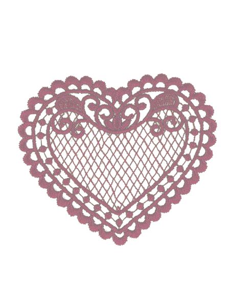 Écusson thermocollant coeur dentelle - Rose thé
