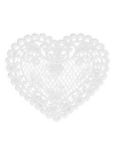 Écusson thermocollant coeur dentelle - Blanc