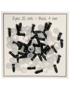 Black safety eyes 4 mm - 20 pairs