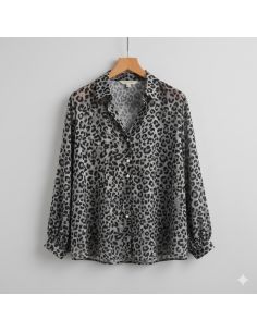 Tissu viscose Léopard - Gris 2