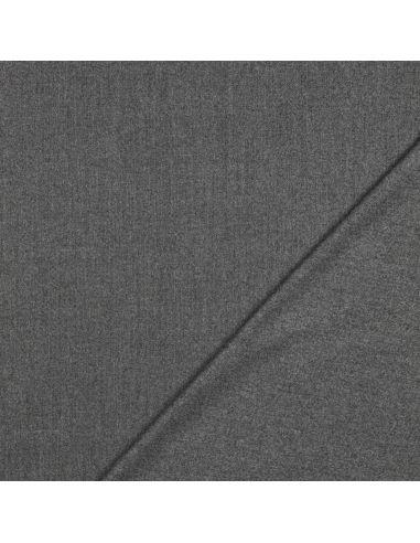 Tissu gabardine viscose brossée premium - Gris chiné moyen