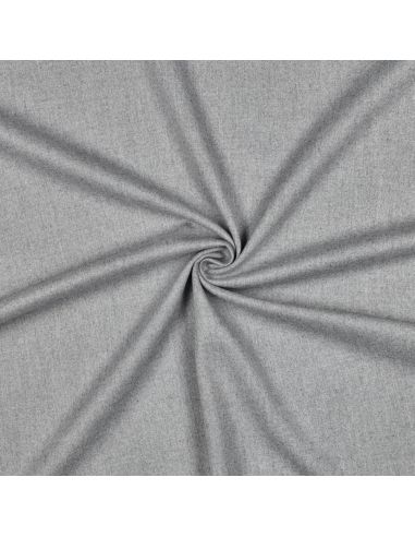 Tissu gabardine viscose brossée premium - Gris chiné clair