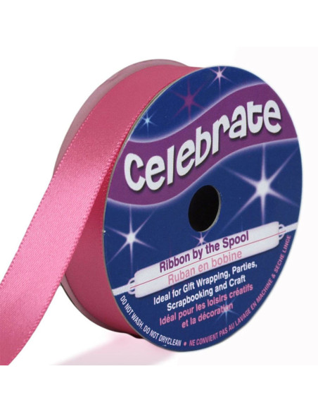 Bright Pink Celebrate Satin Ribbon - 13 mm x 6 meters