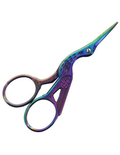 Rainbow stork embroidery scissors 9 cm