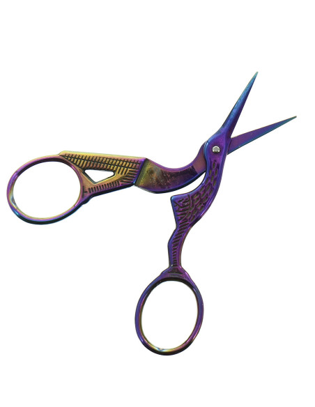 Rainbow stork embroidery scissors 9 cm