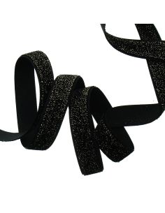 Ruban velours lurex - Noir