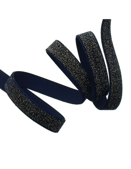 Ruban velours lurex - Bleu marine
