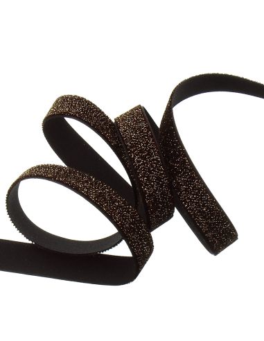 Ruban velours lurex - Marron