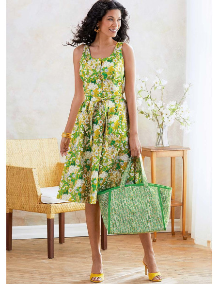 Dress pattern, belt, and handbag - Butterick 6674