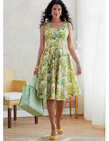 Dress pattern, belt, and handbag - Butterick 6674