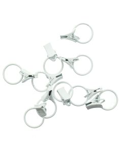 Lot de 10 anneaux 20 mm à pinces crocodile - Blanc