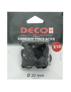 Lot de 10 anneaux 20 mm à pinces crocodile - Noir mat 2