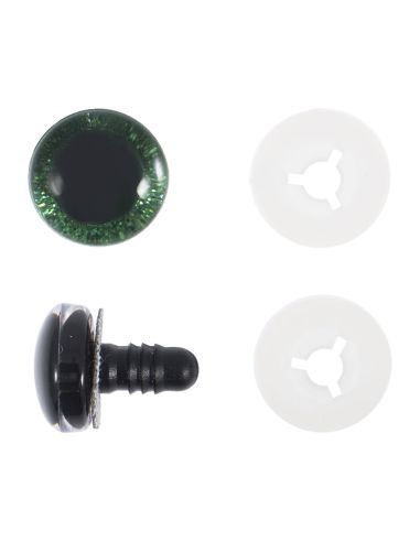 Lot de 4 yeux de sécurité 18 mm - Vert
