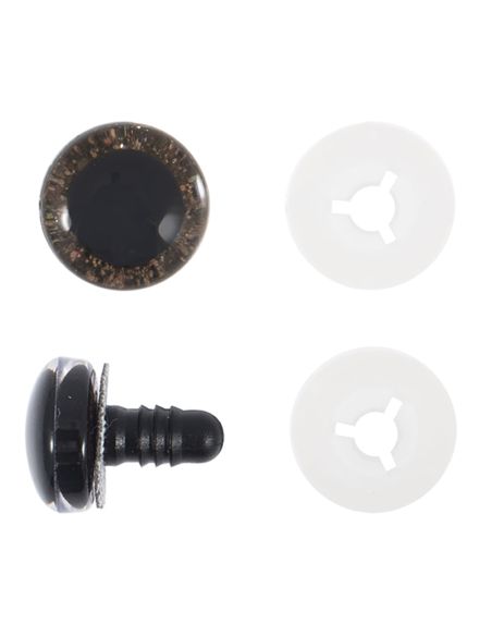 Lot de 4 yeux de sécurité 18 mm - Marron