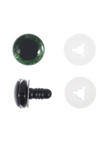 Lot de 4 yeux de sécurité 14 mm - Vert