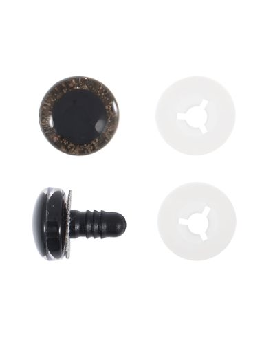 Lot de 4 yeux de sécurité 14 mm - Marron