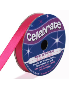 Celebrate fuchsia satin ribbon - 9 mm x 6 meters