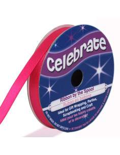 Celebrate fuchsia satin ribbon - 6 mm x 6 meters