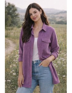 Tissu tencel effet peau de pêche - Mauve 2