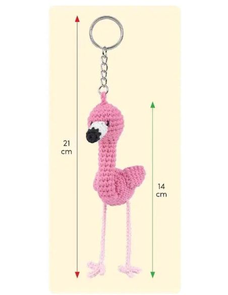 Kit mini porte-clés amigurumi Anchor - Flo le flamand rose