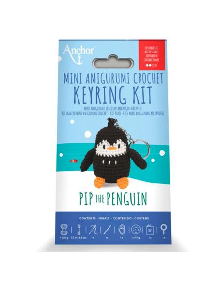 Kit mini porte-clés amigurumi Anchor - Pip le pingouin