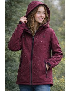 Tissu softshell déperlant envers micro polaire - Lie de vin 2