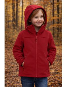 Tissu softshell déperlant envers micro polaire - Rouge 2