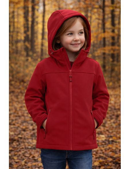 Tissu softshell déperlant envers micro polaire - Rouge