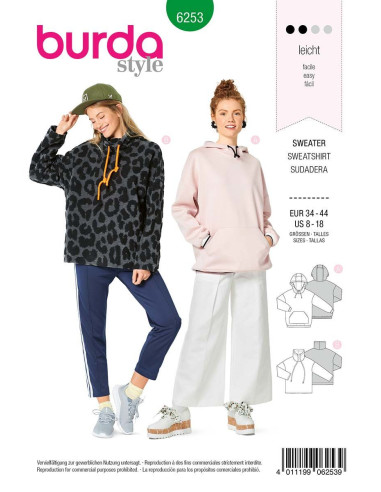Sweatshirt pattern - Burda 6253