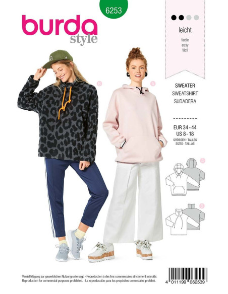 Sweatshirt pattern - Burda 6253