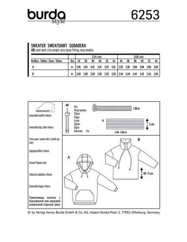 Sweatshirt pattern - Burda 6253