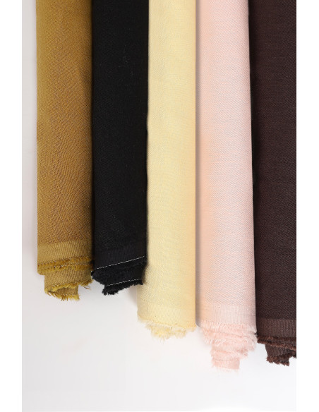 Tissu twill lin viscose Liva Eco Oat Chocolate - Atelier Brunette