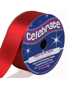Celebrate red satin ribbon - 25 mm x 4 meters